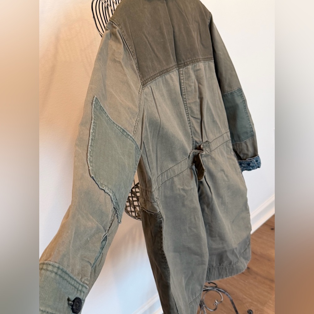 Free People Olive Patchwork Utility Jacket - image 3